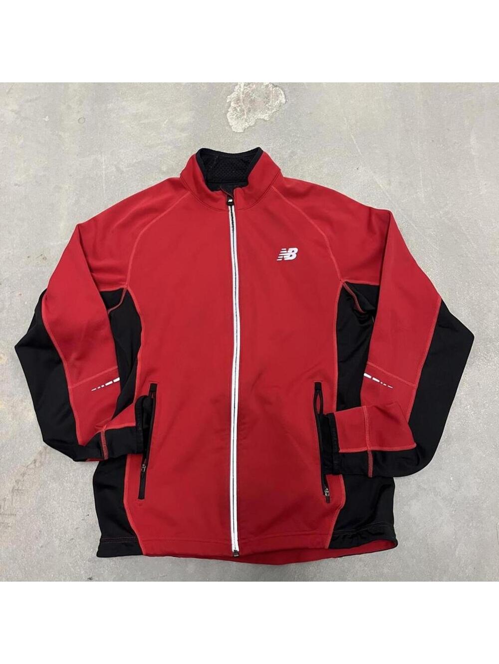 New Balance Red Full Zip Jacket Athletic Running Lightweight Womens XS